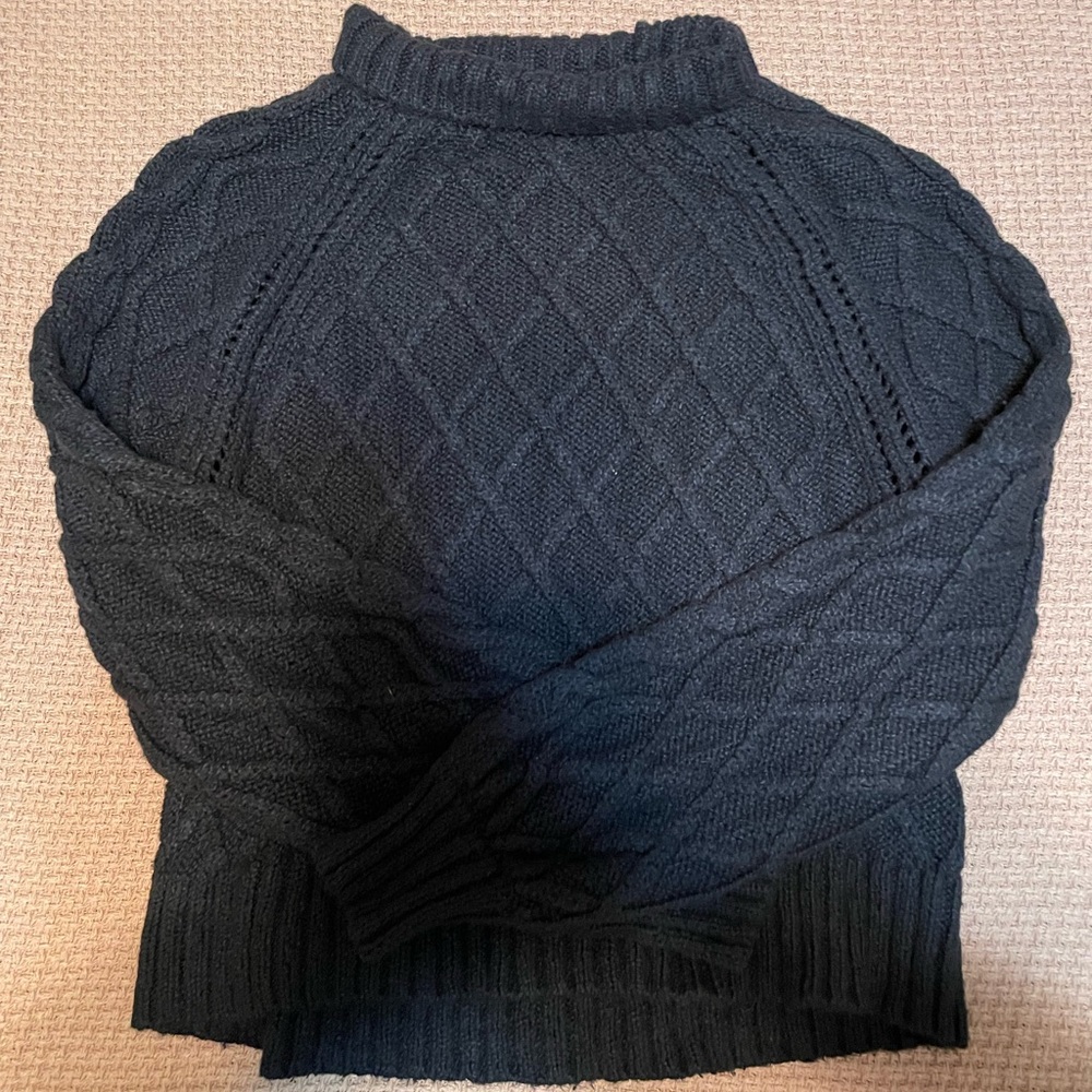 American Eagle Black Cable Knit Sweater